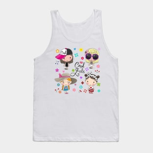 Cute cool little girls with flowers Tank Top